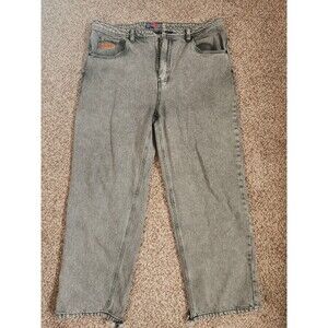 EMPYRE Y2K Gray Distressed Baggy Skater Denim Jeans Mens Size 38x29
